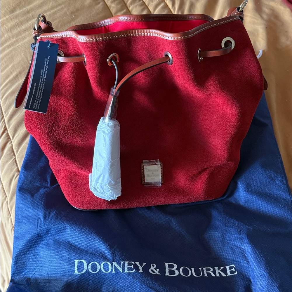 Dooney & Bourke Crimson Suede Tote